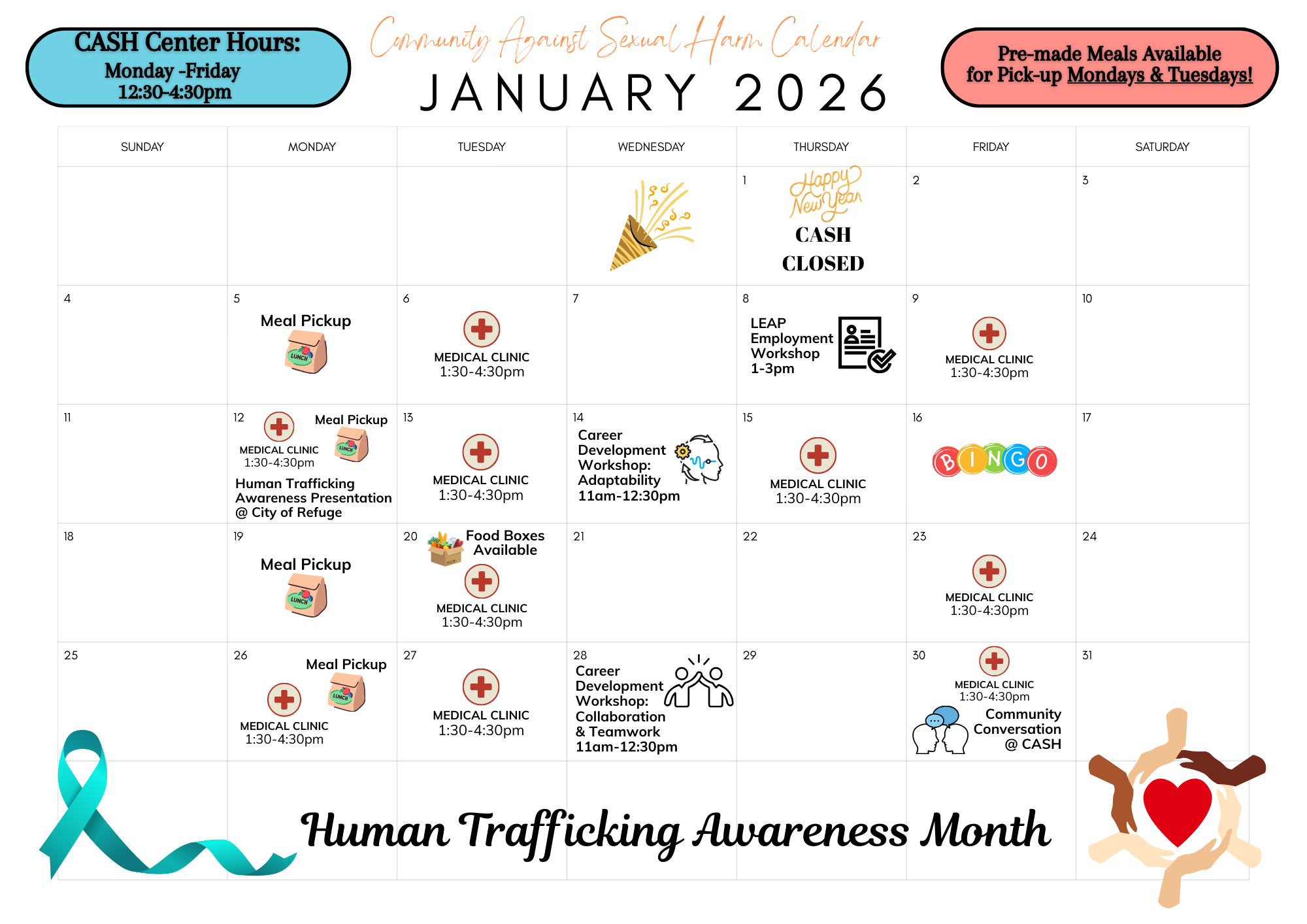 Black White Simple Modern 2026 Monthly Calendar